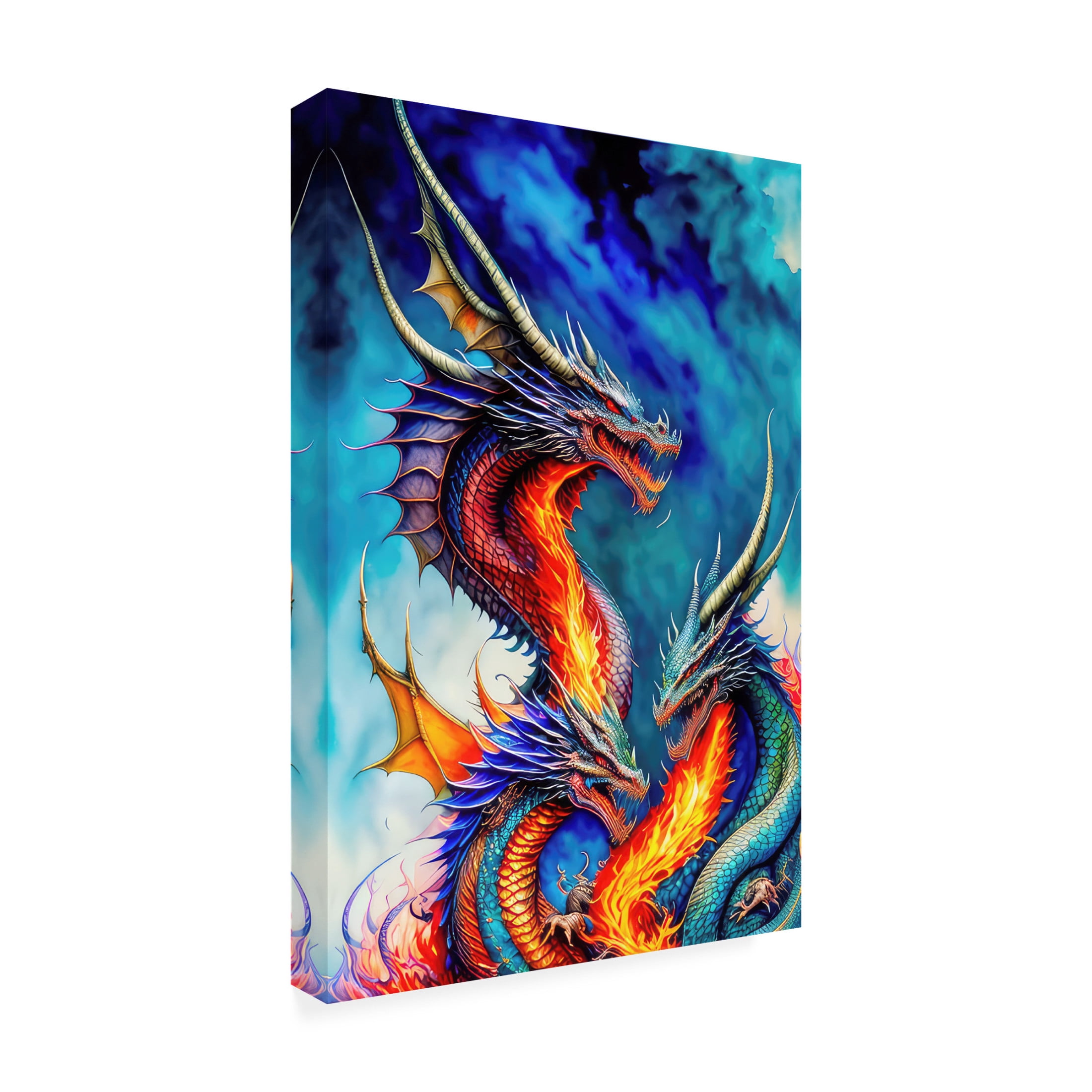 Canvas Wall Art - FootePrint Art 'Mythical Madness' Wall Art for Living Room, Bedroom, or Office Décor by Trademark Fine Art - 16 x 24 Inches