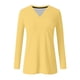 thumbnail image 5 of Xuyuer Women's V-Neck Long Sleeve Slim Drape Hem Solid Color Casual Blouse, Flowy T-Shirt Top for Business Casual, Dinner Dates and Elegant Daily Fashion, 5 of 5
