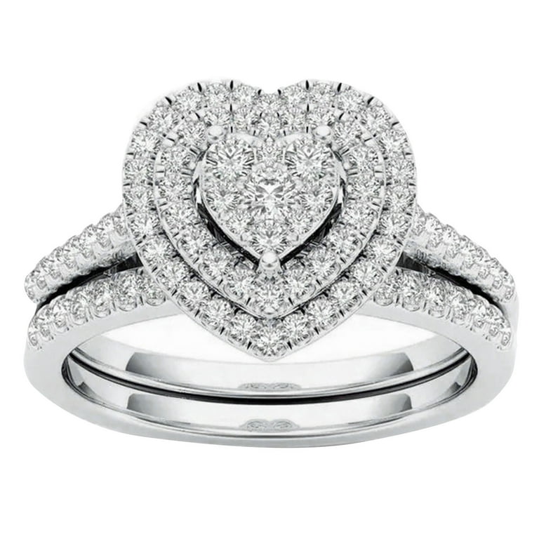 Couple heart 2024 ring set