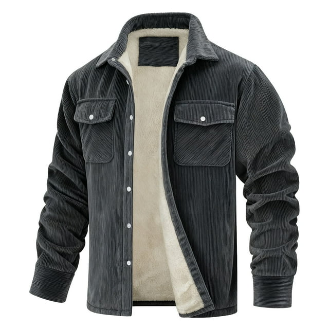 Ceisia Men's Outdoor Sports Jacket Long Sleeve Winter Regular Fit with Button Gift