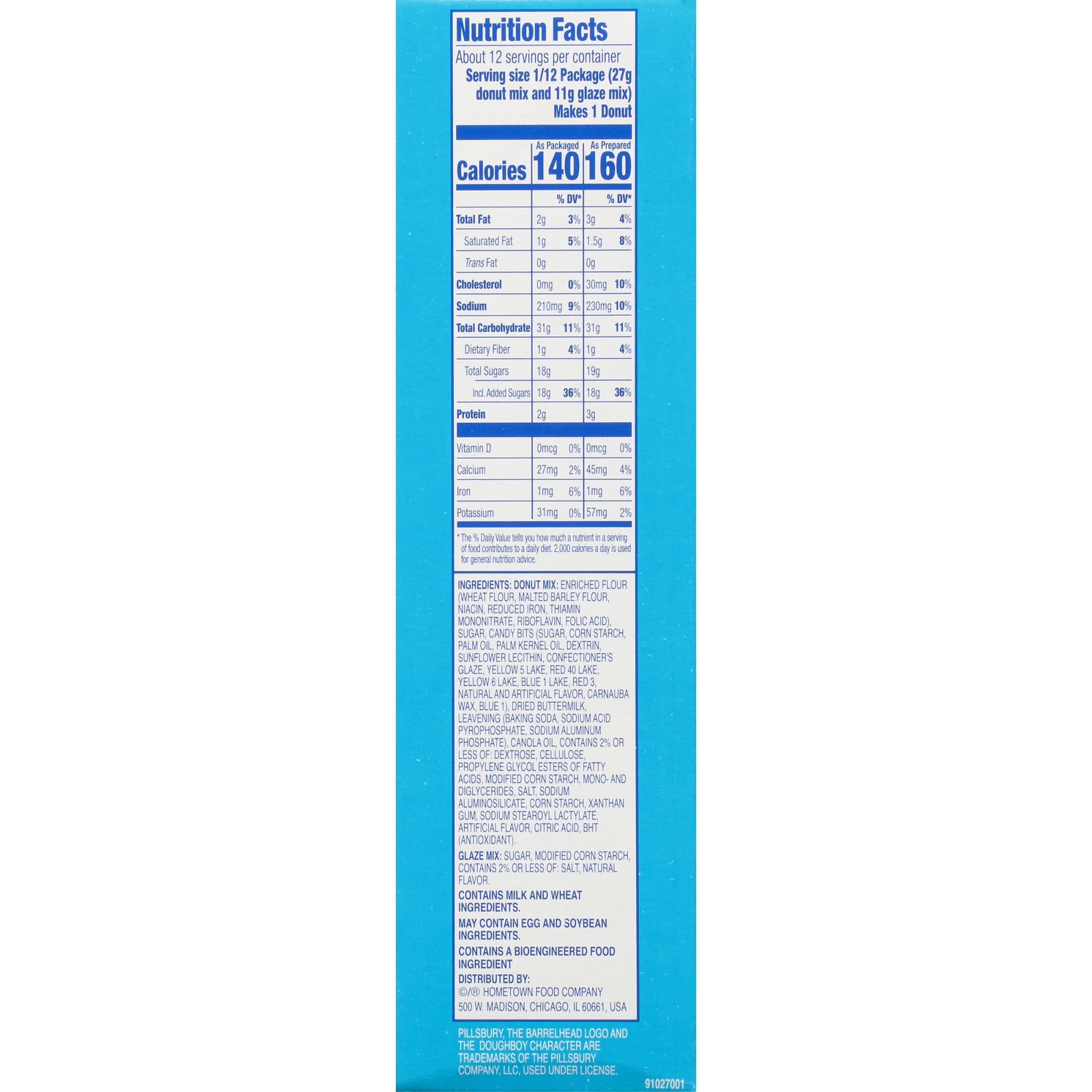 Pillsbury Funfetti Cake Donut Mix with Candy Bits, 16.2 oz Box