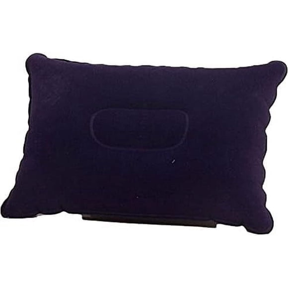 Convenient Ultralight Inflatable PVC Flocking Air Pillow Sleep Cushion Head Rest Support for Travel Office Hiking Beach Car Plane Dark Purple Dark Purple