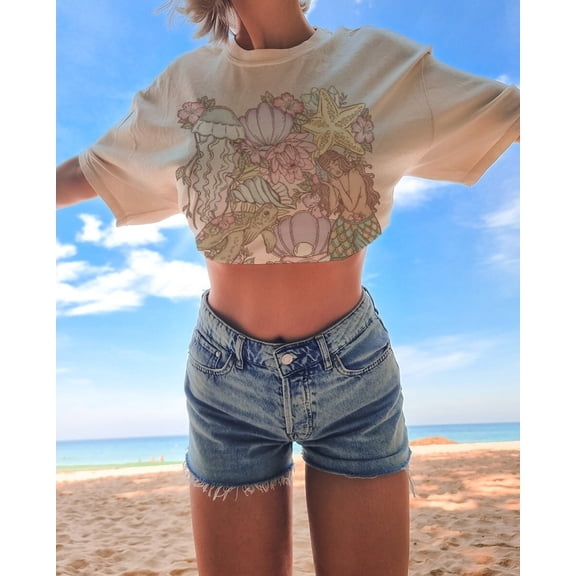 Sea Life TShirt, Coconut Girl Aesthetic, Cute Boho Beach Y2K Tee, Ocean Lover Mermaid Shirt, Trendy Summer T-Shirt