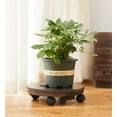 thumbnail image 2 of Support de Plante en Bois Robuste avec Roulettes Rotatives Support de Pot de Fleurs Rond avec Roues Verrouillables (10 Pouces), 2 of 8