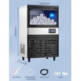 thumbnail image 7 of Commercial Ice Maker Machine, 130lbs/24H, 30 Lbs Ice Storage Bin, Fast Making Ice in 5-15 Mins, Auto-Clean, Timer Function, Freestanding or Undercounter for Restaurant,Coffee Shop, Food Truck and Bar, 7 of 7