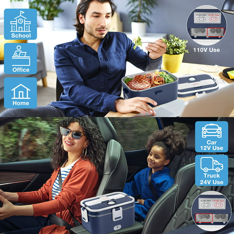 Four portatif, 12v, 24v, 110v Car Food Warmer