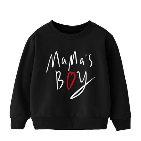 

Gyouanime Kids Boys Long Sleeves Plus Warm Pullover Letter Printed Casual Thick Round Neck Children S Wear Out Wear