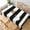 Black and White Stripe, variant on Rectangle Tablecloth Striped White and Yellow Oblong Table Cover Washable Table Cloths for Kitchen Dinning Party Tabletop Modern Decoration 60 x 84inch
