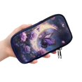 thumbnail image 2 of SEANATIVE Neoprene Eyeglasses Pouch Zipper Glasses Case for Men Women Anti-Scratch Lightweight Eyewear Pouch Travel Sunglasses Pouch Bag with 2 Compartments, Violet Butterfly Moon Rose, 2 of 7