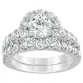thumbnail image 2 of Spot Jewel 1.8Ct Brilliant Round Cut Diamond Ring - 14K White Gold Plated Ring - Bridal Set EngageHimt Wedding Rings for WoHim - Gorgeous Anniversary Gifts - Diamond Jewelry for Birthday Gifts, 2 of 7