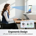 thumbnail image 3 of Adjustable Laptop Stand Ergonomic with Rotating Base Foldable & Portable Laptop Riser Compatible with MacBook Dell HP Lenovo and Other Laptops (Silver), 3 of 8
