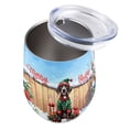 thumbnail image 3 of Merry Christmas Woofmas Xmas Noel German Shorthaired Pointer Elf Candy Cane Snow 12oz Stainless Steel Wine Tumbler Insulated Cup with Lid GSP Lover Dog Gift - 13017, 3 of 5