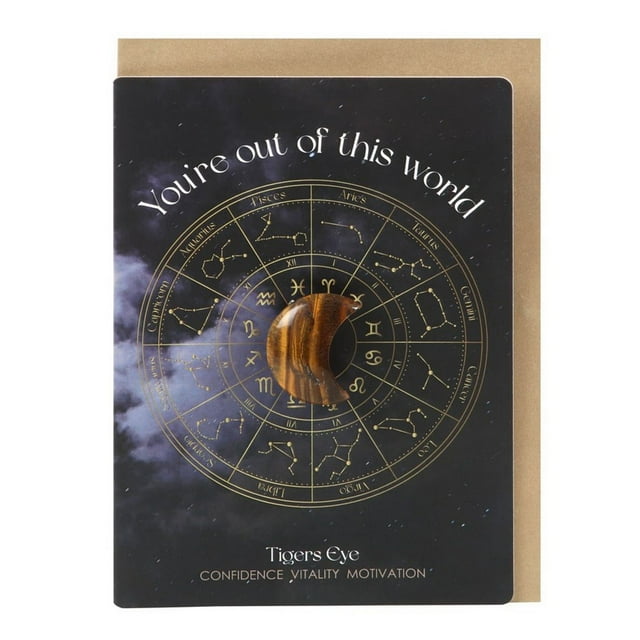 Something Different Out Of This World Tigers Eye Moon Greetings Card