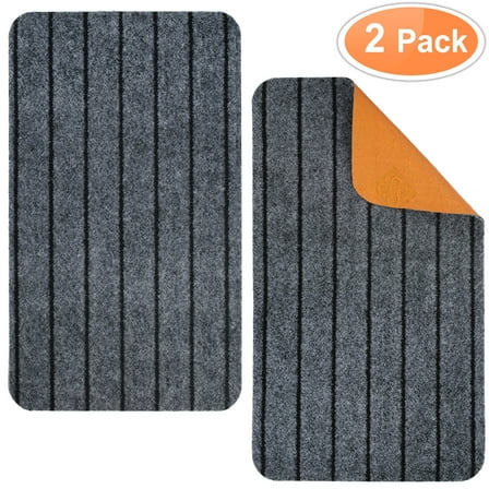 LotFancy Doormat for Outside Inside,17x30 in, 2 Pcs Non-Slip Backing, Rubber Welcome Mat