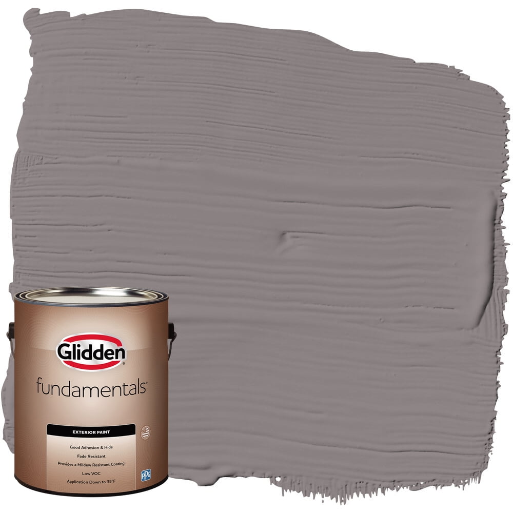 Glidden Fundamentals Exterior Paint Pewter Mug, Satin, 1 Gallon