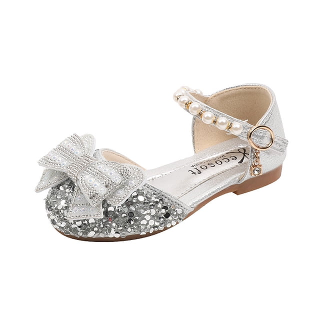 Cathalem Girls Robe Sandal Confortables Chevilles Sandales Summer, Argent 27