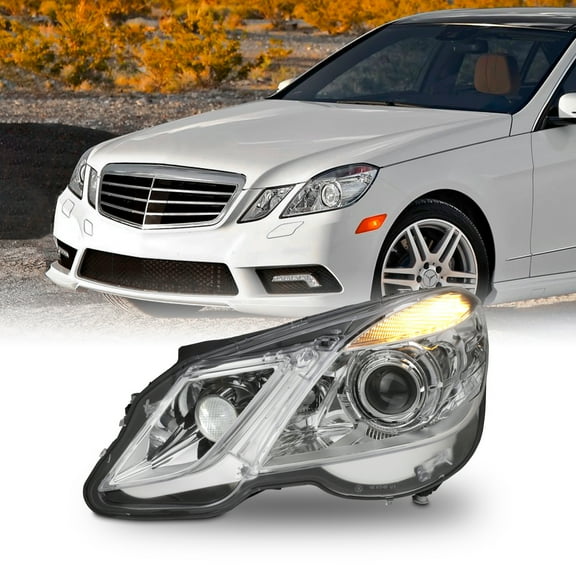 AKKON - Fits 2010-2013 Mercedes Benz E350 E550 Sedan/Wagon [HID/Xenon Type] Projector w/AFS Chrome Headlight Driver Left