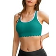 thumbnail image 1 of Charmo Scallop Scoop Neck Bikini Tops for Womens Ribbed Swim Tops Racerback Athletic Swimsuit Top, 1 of 5