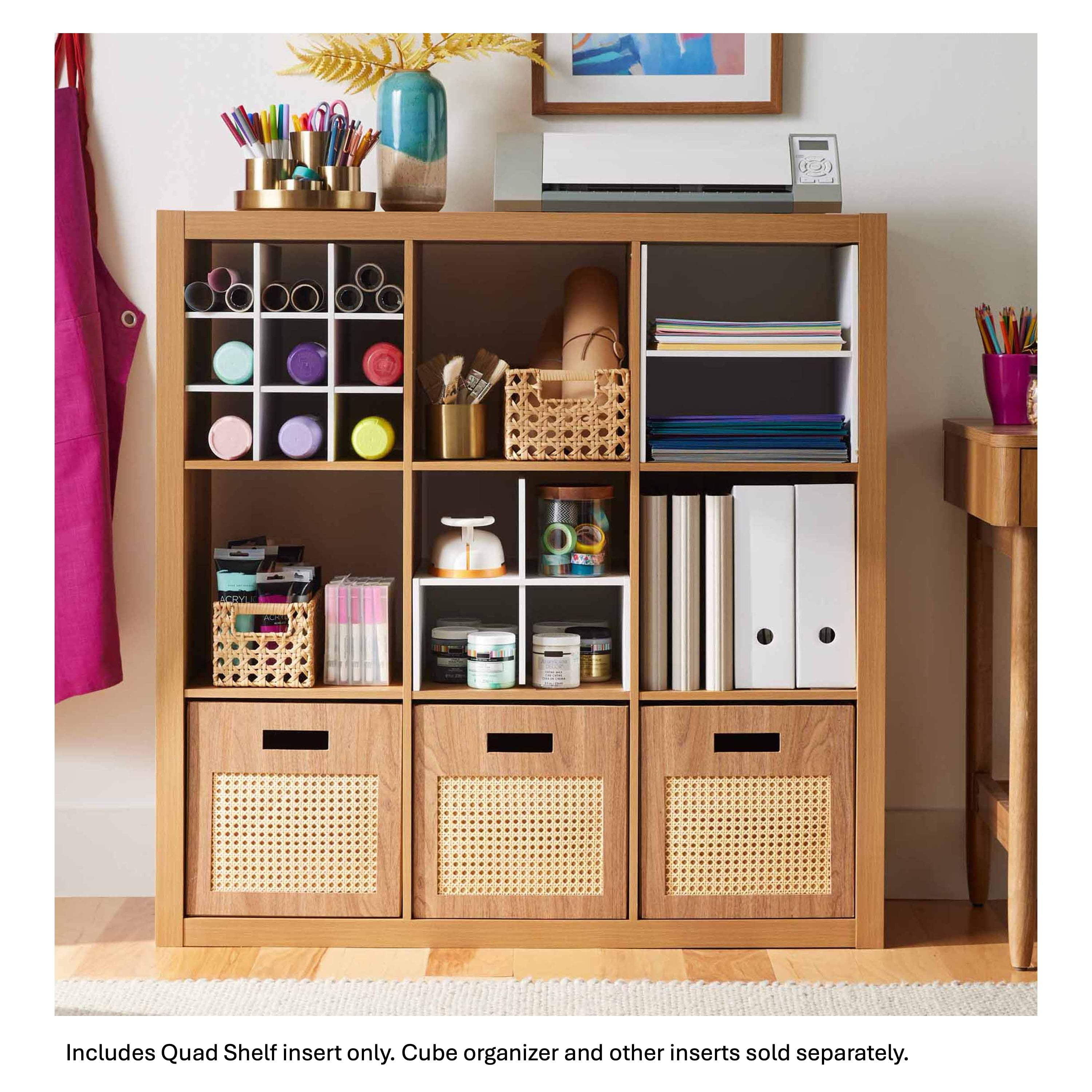 Better Homes & Gardens Quad Shelf Insert for Cube Organizers, White Texture