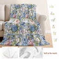 thumbnail image 5 of Blue Pink Spring Floral Blanket Soft Cozy Warm Throw Blanket for Couch, Plush Fuzzy Flannel Fleece Blankets for Sofa, Vintage Summer Botanical Bed Blankets Lightweight Gifts for Women, 40"x60", 5 of 9