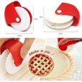 thumbnail image 2 of 2 Pcs Pastry Cutter and Edge Decorator, Dough Cutter Baking Accessories Pizza Cutter, Pizza Pastry Grid Cutter Pastry Cake Decoration Cutter Plastic Wheel Roll, 2 of 5