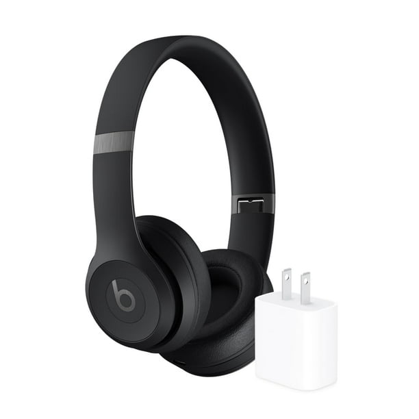 Auriculares inalámbricos Beats Solo 4 con adaptador de corriente de 20 W, color negro