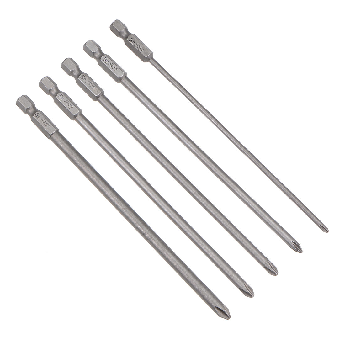 Phillips Bits Set 5pcs 1/4 Inch Hex Shank 3PH16PH2
