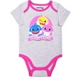 thumbnail image 2 of Baby Shark, Daddy Shark and Mommy Shark Girls 3 Pack Character Onesie, Newborn, 2 of 7