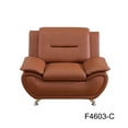 thumbnail image 2 of PonLiving Oversize Modern Leather Sofa Set with and Armchair, 2-Piece Living Room Furniture Sets, Orange, 2 of 2