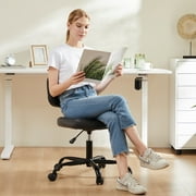 MCQ Modern Low Back Office Chair, Height Adjustable Swivel Task Chair for Home or Dorm Desk, Black