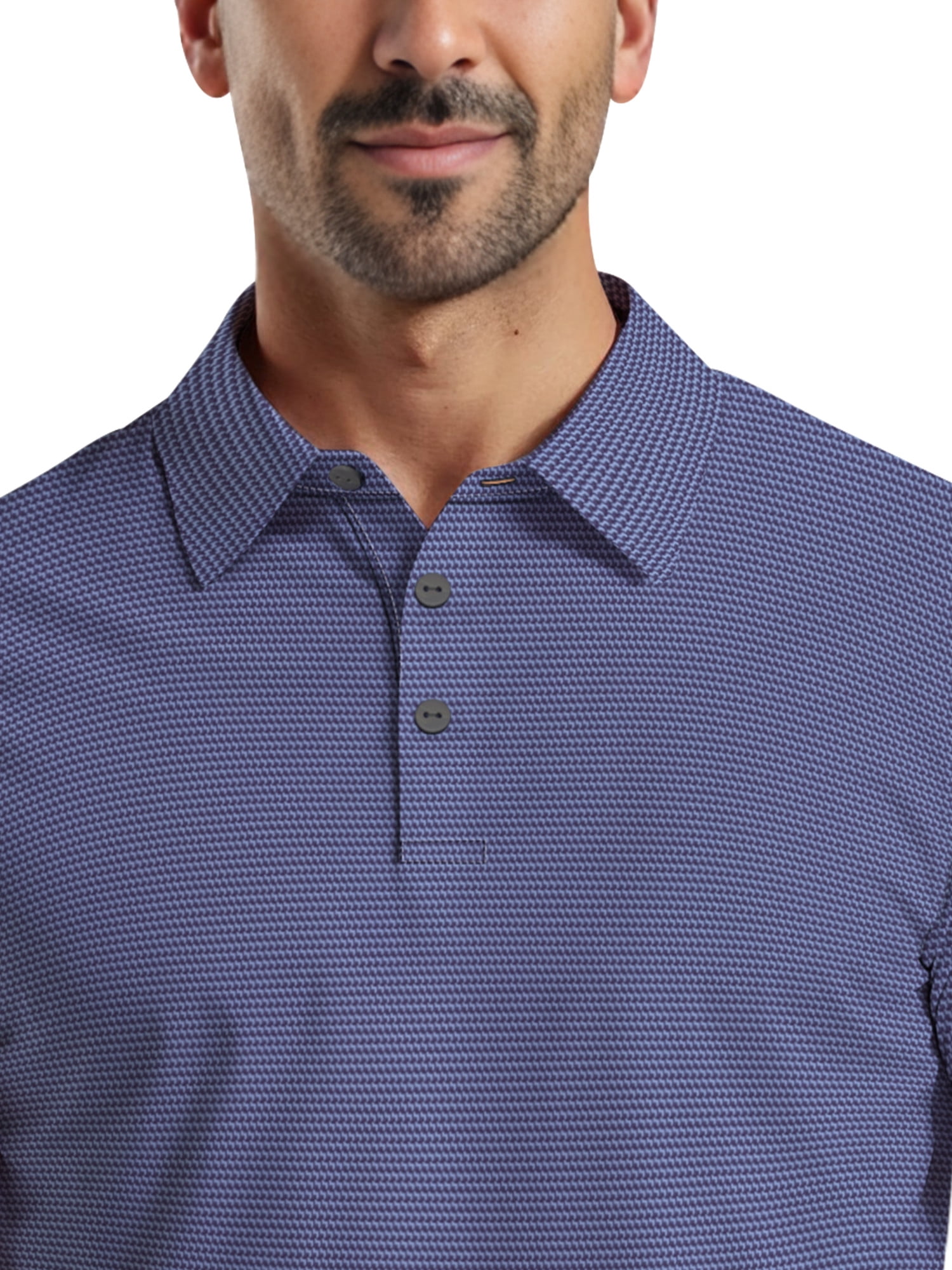 Ben Hogan Men's & Big Men's Performance Geometric Jacquard Short Sleeve Golf Polo Shirt, Sizes S-5XL
