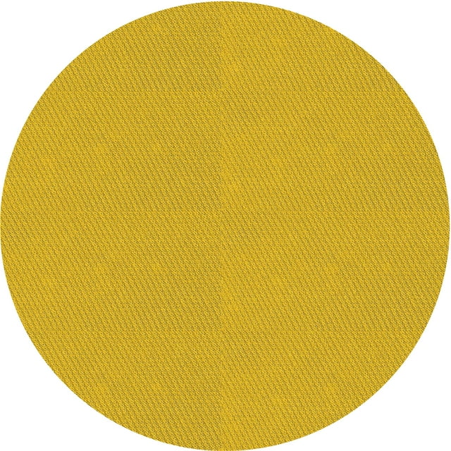Ahgly Company Tapis Rond Lavable en Machine Intérieur Transitionnel Or Jaune, 5 Pieds Rond