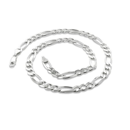 Sterling Silver Polished 4mm Figaro Chain, 18"