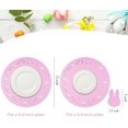 thumbnail image 2 of SHIQI-Easter Bunny Spring Round Felt Placemats with Coasters Set of 12 Durable Heat-Resistant Non-Slip Washable Place Mats Kitchen Dining Table Mats Party Holiday Decoration(Easter Pink), 2 of 4