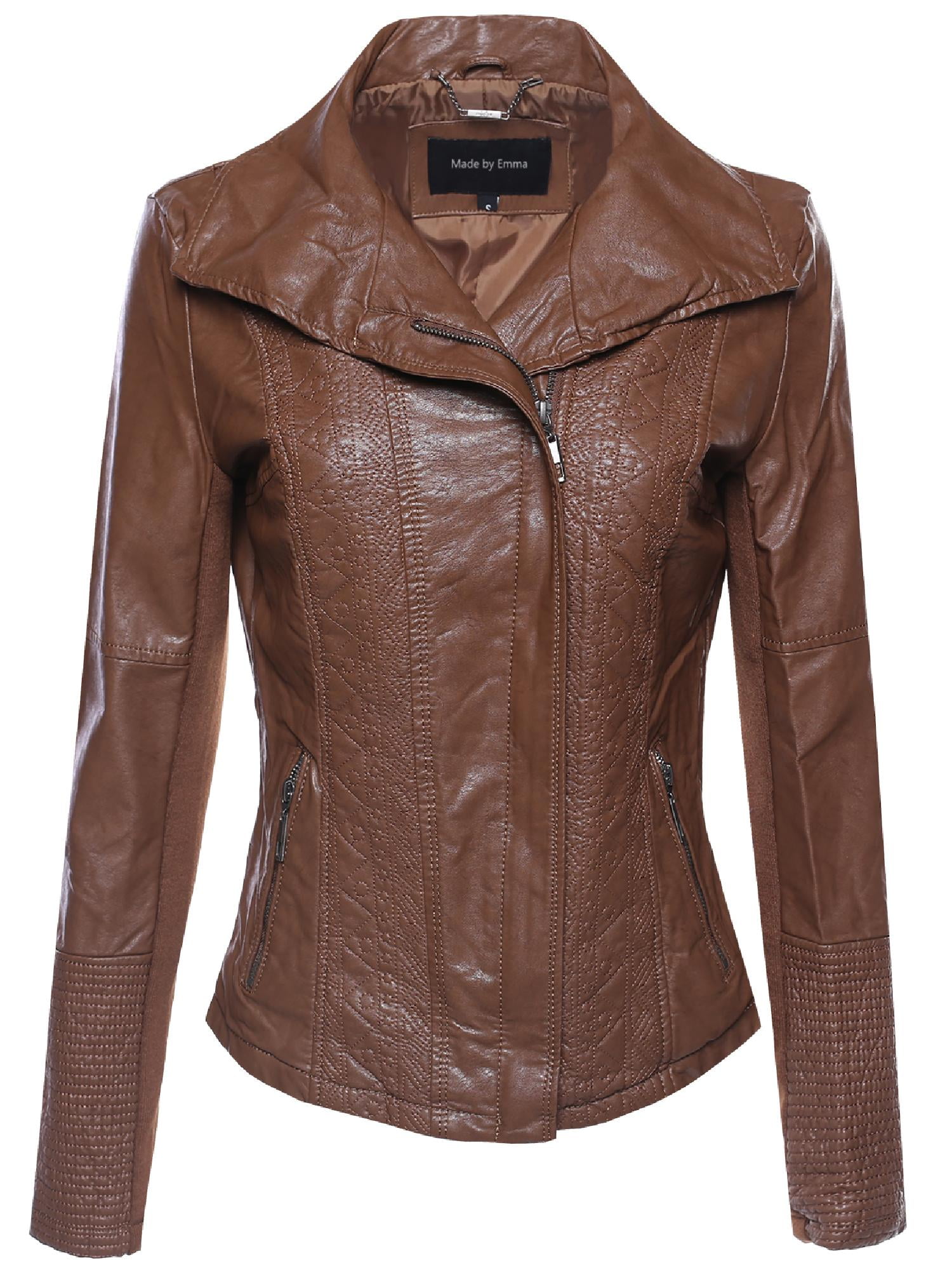 Fashionoutfit Women S Bike Rider Moto Leather Jacket