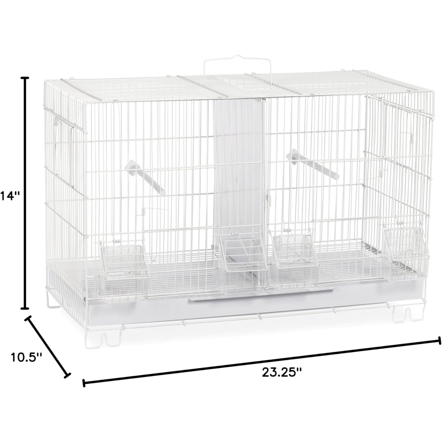 HomeStock Artisanal Artistry Bird Cage with Handcrafted Design, Intricate Details, Spacious Interior for a Stylish and Comfortable Home-Color:White,Size:Large