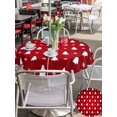 thumbnail image 4 of Outdoor Tablecloth with Umbrella Hole and Zipper, Christmas Tree Round Table Cloth 60 Inch Waterproof Tablecloth, Red Winter Xmas Snowflake Farmhouse Picnic Table Cover for Patio Camping, 4 of 7