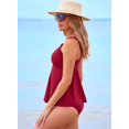 thumbnail image 4 of Bañador Tankini Aleumdr para mujer con control de barriga, color burdeos, 4 of 7