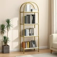 thumbnail image 1 of 4-Tier Arched Bookshelf, Industrial Style Open Bookcase with Metal Frame, Freestanding Display Shelving Unit for Living Room, Bedroom, Office Storage, 1 of 6