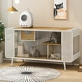 thumbnail image 5 of Vinsetto Spacious Cat House with Tempered Glass, White, 5 of 9
