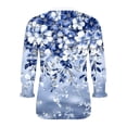 thumbnail image 7 of TaTaai Womens Casual Printed Blouse V-Neck 3/4 Length Sleeve with Smocked Cuffs Loose Fit Fashion Unstructured Print Soft Lightweight Top for Spring Holiday Gift, 7 of 7