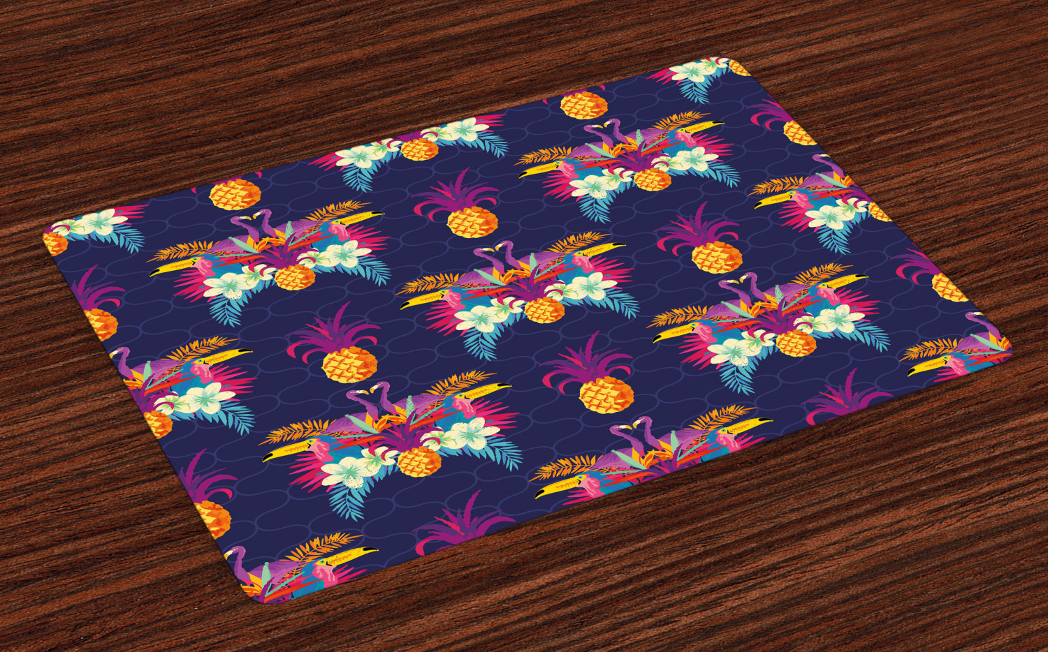Tropical Placemats Set of 4 Vivid Tropical Seamless Pattern of