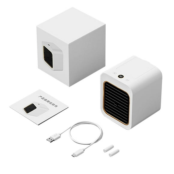 Enfriador de agua, recargable, 100 ml, ventilador de refrigeración, pantalla LCD, aire acondicionado ajustable, blanco, USB Methold HA005233-03B