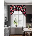 thumbnail image 3 of Strawberry Swag Valances for Windows, Small Curtains Drapes, Black Spring Summer Rustic Floral Fruit Kitchen Window Curtains Over Sink Rod Pocket Window Treatment Valance for Bedroom/Bathroom 56"x36", 3 of 5
