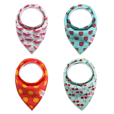 

Absorbent Bandana Bibs Baby Bibs Soft Cotton Adjustable Snaps Adjustable bib saliva towel Set of 4