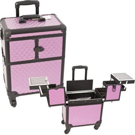 Sunrise E6304DMPLB Purple/Bk Dmd Rolling Beauty Case -E6304