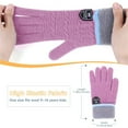 thumbnail image 2 of American Trends Kids Gloves Winter Warm Fleece Lined Gloves Kids Knit Gloves Solid Color for Boys and Grils 4 Pairs Black & Gray & Dark Blue & Light BLue; 9-14 Years, 2 of 5