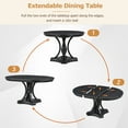 thumbnail image 3 of Harper & Bright Designs Farmhouse Dining Set for 4, Wood Kitchen Extendable Round Dining Table Set with 4 Upholstered Chairs, Black, 3 of 9