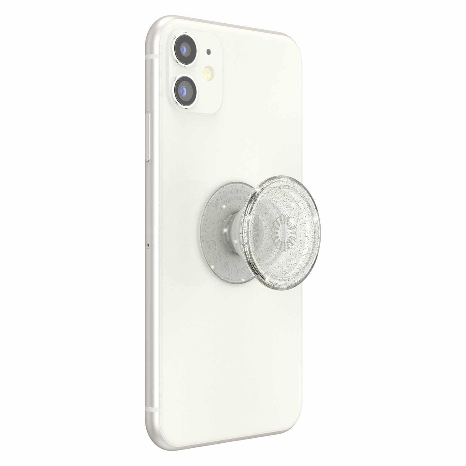 Popsockets PopGrip Clear Glitter Silver Phone Grip & Stand