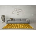 thumbnail image 3 of Ahgly Company Machine Washable Indoor Square Oriental Yellow Modern Area Rugs, 6' Square, 3 of 4